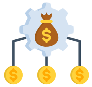 資本がお金を生み出す様子を表したイラスト