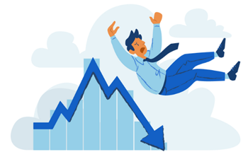 景気後退のイメージを表すイラスト