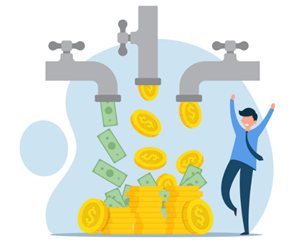 不労所得の収入のイメージを表したイラスト