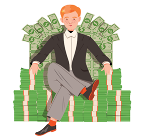 資本家の莫大な富を表したイラスト