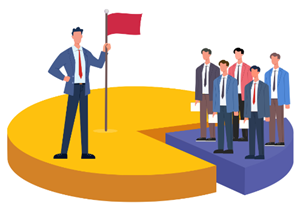 資産の格差を表したイラスト