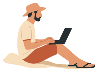 ノマドワーカーを表したイラスト