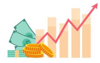 資産価値の増加を表したイラスト