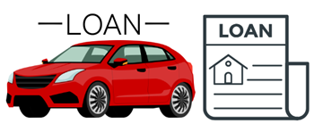 自動車ローンと住宅ローンをイメージしたイラスト